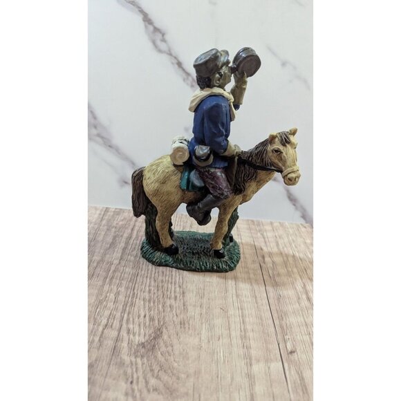 Vintage Hand-Painted Cowboy Figurine Drinking On Horse Resin 6" Tall Western Dec - Picture 6 of 10